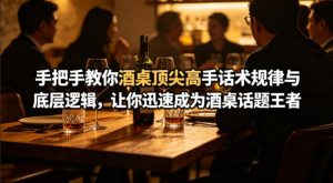 付费文章：手把手教你酒桌顶尖高手话术规律与底层逻辑，让你迅速成为酒桌话题王者(二十年全网独家经验分享)-优品网赚资源库