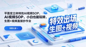 （特效出场）平面变立体特效AI视频SOP，小白也能玩转，生图+视频直接抄作业-优品网赚资源库