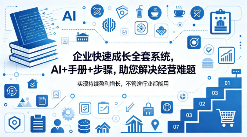 企业快速成长全套系统，AI+手册+步骤，助您解决经营难题，实现持续盈利增长，不管啥行业都能用-优品网赚资源库