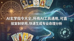 AI玄学指令大全，所有AI工具通用，可直接复制使用，快速生成专业命理分析-优品网赚资源库