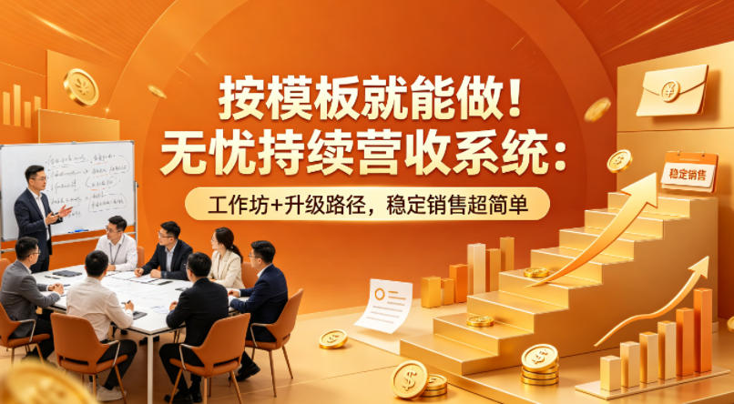 按模板就能做！无忧持续营收系统：工作坊+升级路径，稳定销售超简单【原创双语字幕】-优品网赚资源库