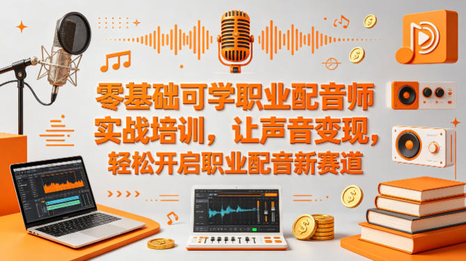 零基础可学职业配音师实战培训，让声音变现，轻松开启职业配音新赛道-优品网赚资源库