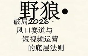 野狼团队·多平台实操运营课，覆盖AI口播、服装、好物、漫剪等热门玩法（更新4月29日）-优品网赚资源库
