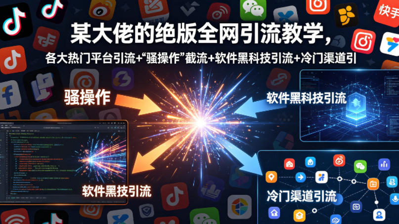 某大佬的绝版全网引流教学，各大热门平台引流+”骚操作”截流+软件黑科技引流+冷门渠道引流等-优品网赚资源库