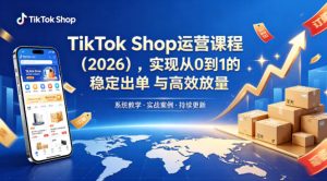 TikTok Shop运营课程（2026），实现从0到1的稳定出单与高效放量-优品网赚资源库