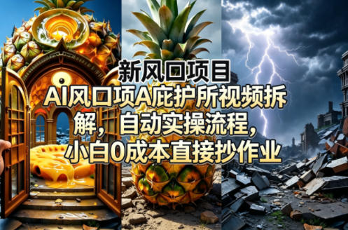 新风口项目AI庇护所视频拆解，自动实操流程，小白0成本直接抄作业-优品网赚资源库