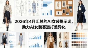 2026年4月汇总的AI女装提示词，助力AI女装赛道打差异化-优品网赚资源库