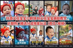 抖音火花宝宝小剧场AI火花宝宝萌娃教学，近期热门精选分成独家玩法（图文+视频）-优品网赚资源库