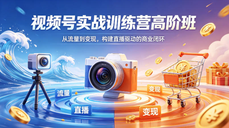 视频号实战训练营高阶班，从流量到变现，构建直播驱动的商业闭环（26年4月）-优品网赚资源库