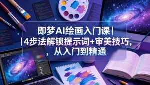 即梦AI绘画入门课｜4步法解锁提示词+审美技巧，从入门到精通-优品网赚资源库