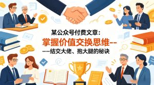 某公众号付费文章：掌握价值交换思维—-结交大佬、抱大腿的秘诀-优品网赚资源库
