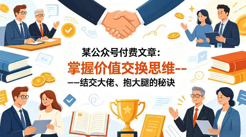 某公众号付费文章：掌握价值交换思维—-结交大佬、抱大腿的秘诀-优品网赚资源库