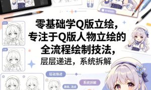 零基础学Q版立绘，专注于Q版人物立绘的全流程绘制技法，层层递进，系统拆解-优品网赚资源库