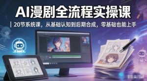 AI漫剧全流程实操课｜20节系统课，从基础认知到后期合成，零基础也能上手-优品网赚资源库