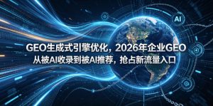 GEO生成式引擎优化，2026年企业GEO从被AI收录到被AI推荐，抢占新流量入口-优品网赚资源库