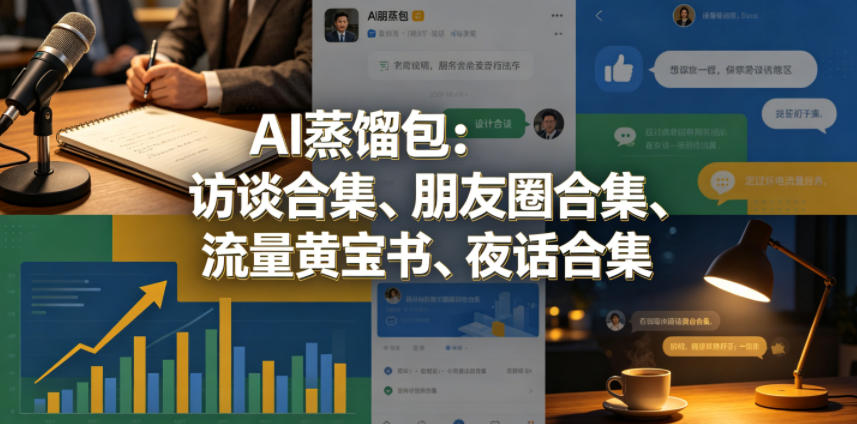AI蒸馏包：访谈合集、朋友圈合集、流量黄宝书、夜话合集【文档】-优品网赚资源库