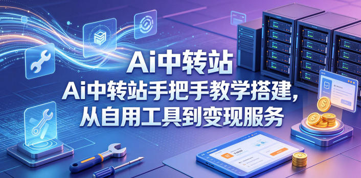 Ai中转站手把手教学搭建，从自用工具到变现服务-优品网赚资源库