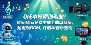 0成本做原创歌曲！MiniMax免费生成全曲风音乐，短视频BGM，开启AI音乐变现-优品网赚资源库