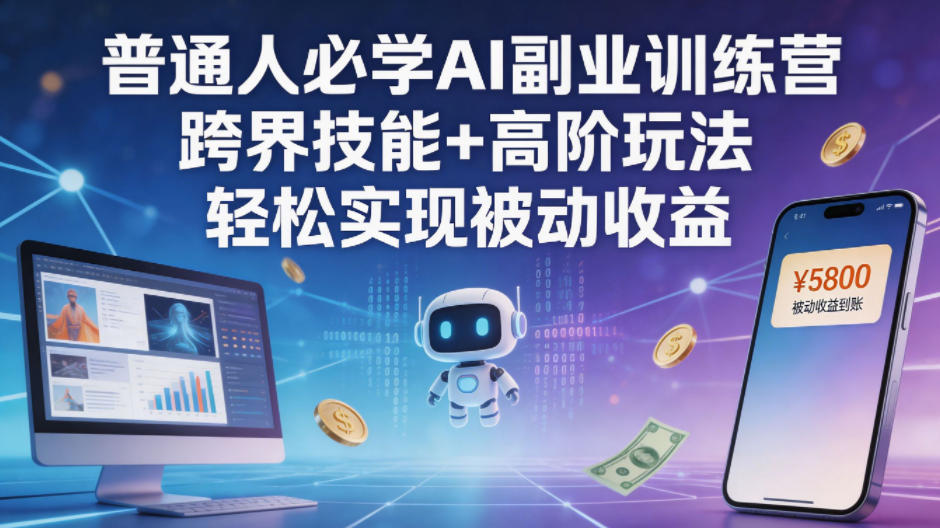 普通人必学AI副业训练营跨界技能+高阶玩法轻松实现被动收益-优品网赚资源库