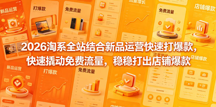 2026淘系全站结合新品运营快速打爆款，快速撬动免费流量，稳稳打出店铺爆款（更新5月12日）-优品网赚资源库