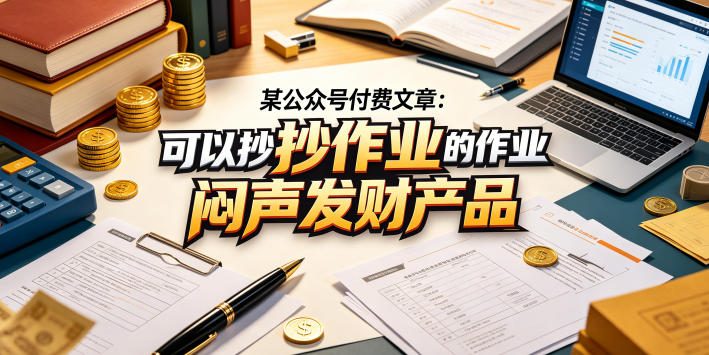 某公众号付费文章：可以抄作业的闷声发财产品-优品网赚资源库