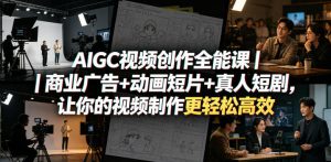 AIGC视频创作全能课｜商业广告+动画短片+真人短剧，让你的视频制作更轻松高效-优品网赚资源库