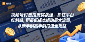 视频号付费投流实战课,抓住平台红利期,用最低成本撬动最大流量,从新手到高手的投流全攻略-优品网赚资源库