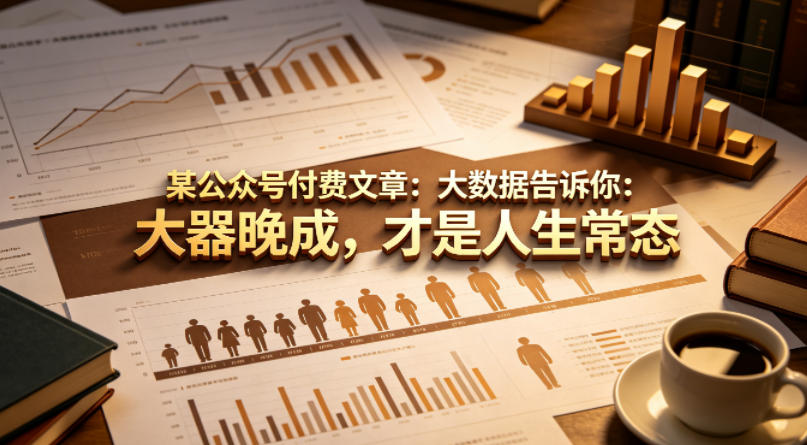 某公众号付费文章：大数据告诉你：大器晚成，才是人生常态-优品网赚资源库