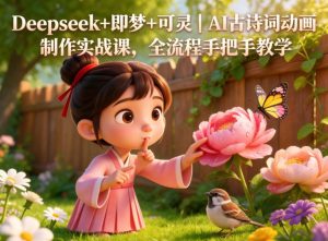 Deepseek+即梦+可灵｜AI古诗词动画制作实战课，全流程手把手教学-优品网赚资源库