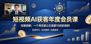 短视频AI获客年度会员课，深度拆解，一个用流量让生意翻10倍的案例-优品网赚资源库