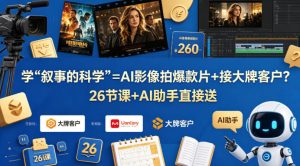 学《叙事的科学》=AI影像拍爆款片+接大牌客户？26节课+AI助手直接送【原创双语字幕】-优品网赚资源库