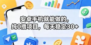 安卓手机就能做的，纯0撸项目，每天稳定30+-优品网赚资源库