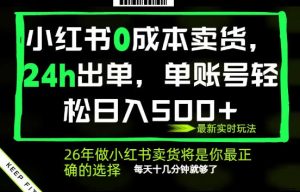 小红书0成本AI卖货,24小时出单,全流程托管,保底日入500+,每天十几分钟就够了【揭秘】-优品网赚资源库