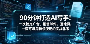 90分钟打造AI写手！一次搞定广告、销售邮件、落地页，一套可每周持续使用的实战体系【原创双语字幕】-优品网赚资源库