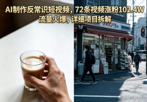 AI制作反常识短视频,72条视频涨粉102.4W,流量火爆,详细项目拆解-优品网赚资源库