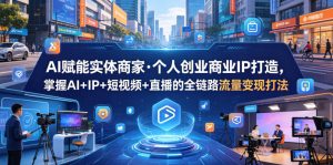 AI赋能实体商家·个人创业商业IP打造，掌握AI+IP+短视频+直播的全链路流量变现打法-优品网赚资源库