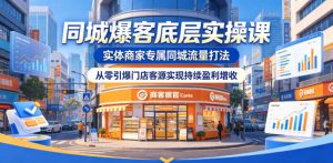 同城爆客底层实操课,实体商家专属同城流量打法,从零引爆门店客源实现持续盈利增收-优品网赚资源库