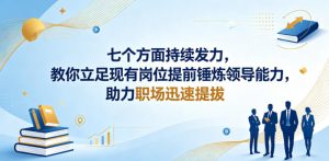 付费文章:七个方面持续发力,教你立足现有岗位提前锤炼领导能力,助力职场迅速提拔-优品网赚资源库