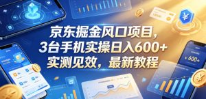京东掘金风口项目,3台手机实操日入600+,实测见效,最新教程【揭秘】-优品网赚资源库