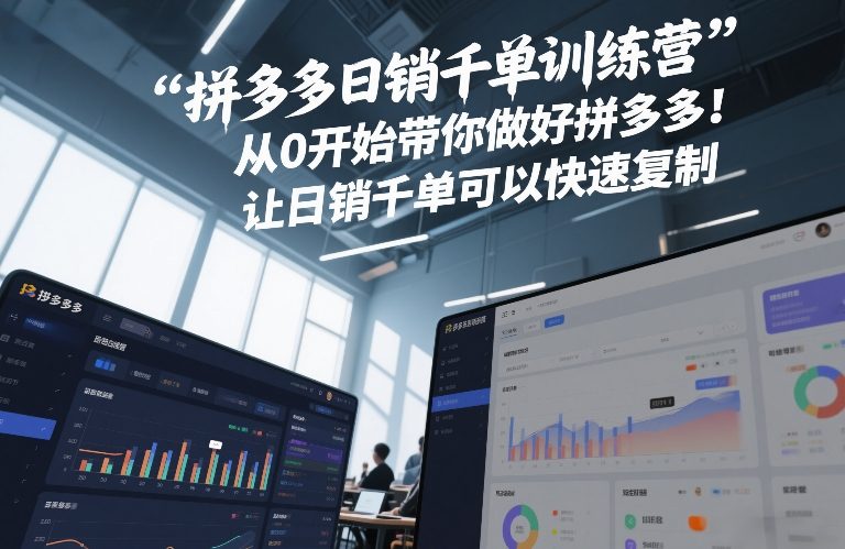 拼多多日销千单训练营，从0开始带你做好拼多多，让日销千单可以快速复制(更新26年4月)-优品网赚资源库