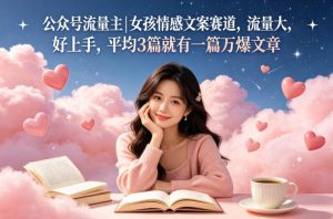 公众号流量主女孩情感文案赛道，流量大，好上手，平均3篇就有一篇万爆文章-优品网赚资源库