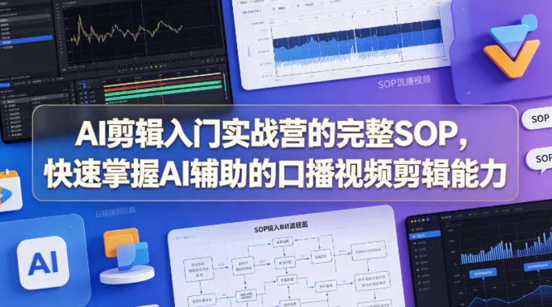 AI剪辑入门实战营的完整SOP，快速掌握AI辅助的口播视频剪辑能力-优品网赚资源库