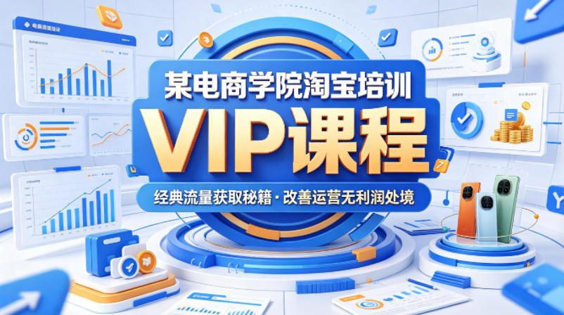 某电商学院淘宝培训VIP课程，各种经典有用的流量获取秘籍，改善运营产品没利润的处境（2026年5月）-优品网赚资源库