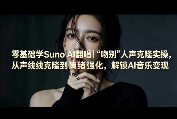 零基础学Suno AI翻唱｜《吻别》人声克隆实操，从声线克隆到情绪强化，解锁AI音乐变现-优品网赚资源库