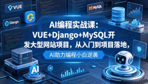 AI编程实战课：VUE+Django+MySQL开发大型网站项目，从入门到项目落地，AI助力编程小白逆袭-优品网赚资源库
