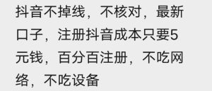 苹果手机抖音无限注册技术，不掉线不核对丨效果自测-优品网赚资源库