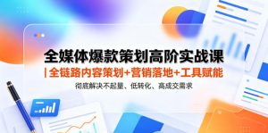 全媒体爆款策划高阶实战课|全链路内容策划+营销落地+工具赋能,彻底解决不起量、低转化、低成交难题-优品网赚资源库