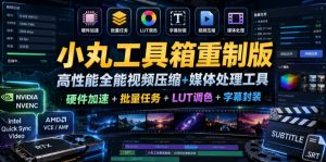 小丸工具箱重制版–高性能全能视频压缩+媒体处理工具|硬件加速+批量任务+LUT调色+字幕封装-优品网赚资源库