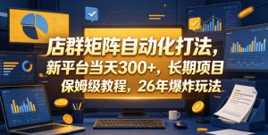 店群矩阵自动化打法，新平台当天300+，长期项目，保姆级教程，26年爆炸玩法【揭秘】-优品网赚资源库