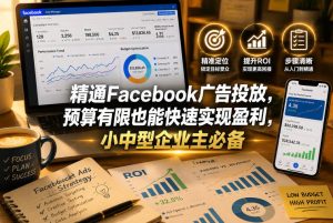 精通Facebook广告投放，预算有限也能快速实现盈利，小中型企业主必备【原创双语字幕】-优品网赚资源库